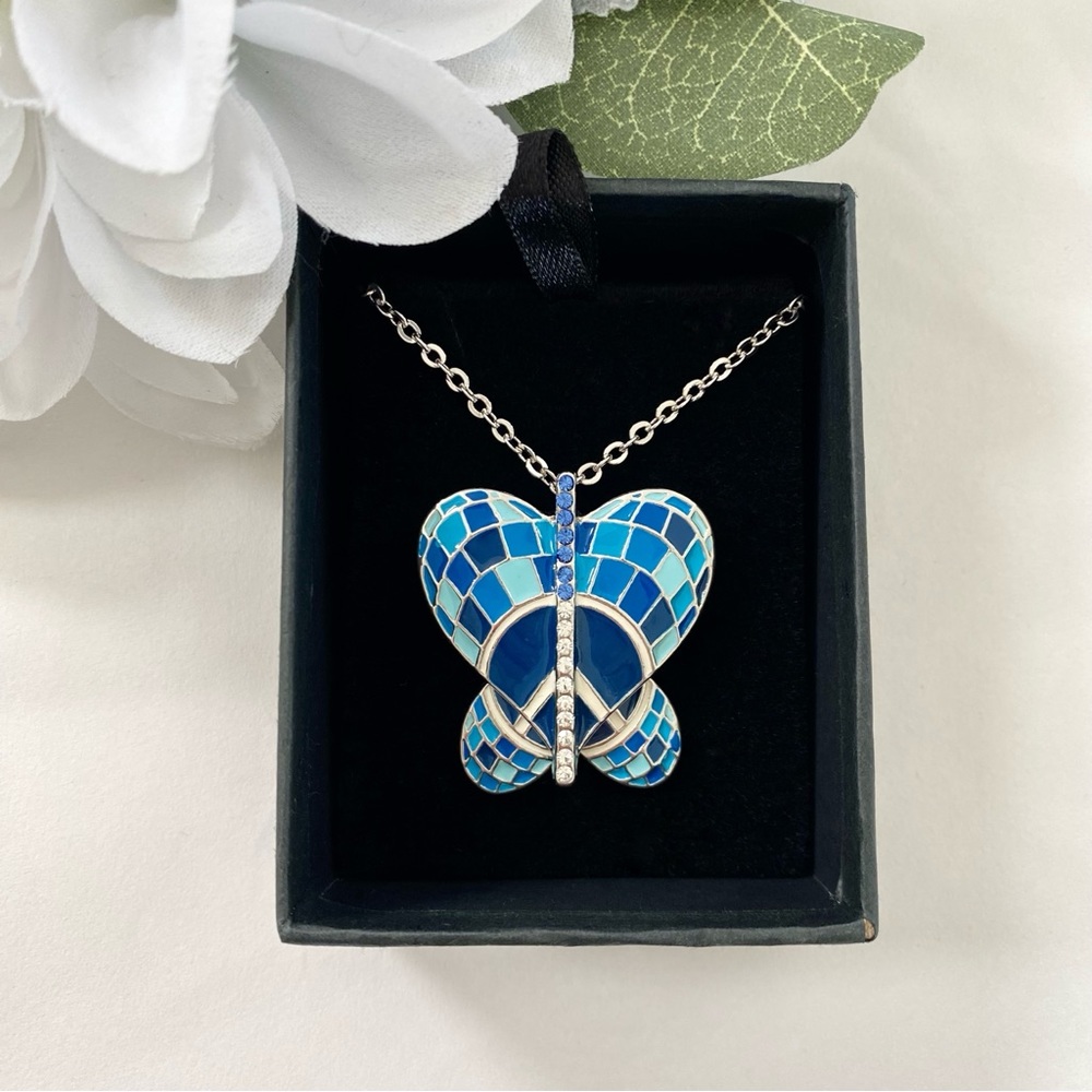 NEW Zodiac Water Element Blue Swarovski Crystals Charm Necklace horoscope - Picture 8 of 12